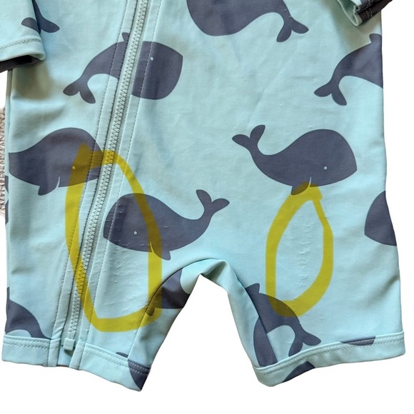 Simple Joys by Carters Whale Print Rashguard Swimsuit Blue 18M - Picture 3 of 6